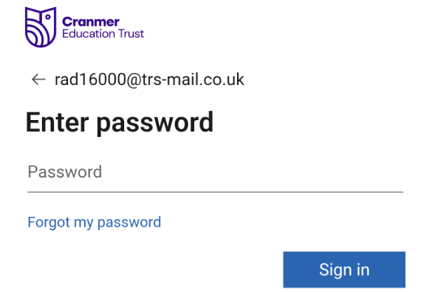 Password screen